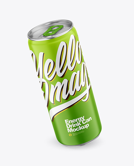 330ml Metallic Drink Can With Matte Finish Mockup