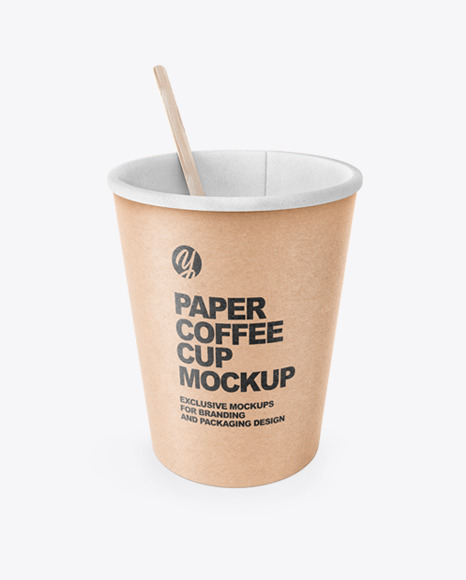 Kraft Paper Coffee Cup With Wooden Stick