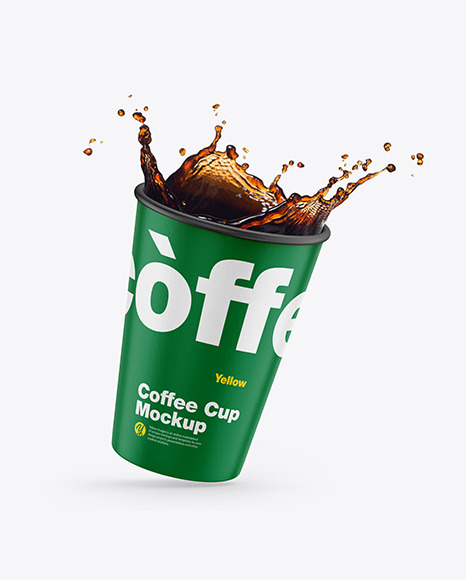 Paper Coffee Cup w/ Splash Mockup