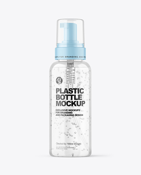 Clear Cosmetic Bottle with Pump Mockup