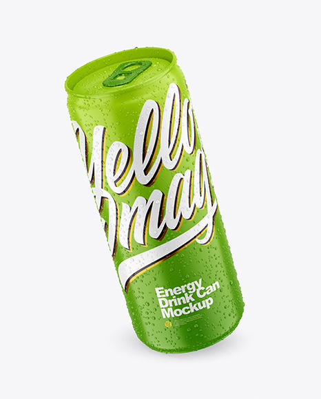 330ml Matte Drink Can With Condensation Mockup