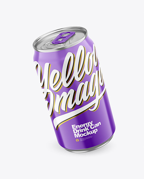 330ml Metallic Drink Can With Glossy Finish Mockup