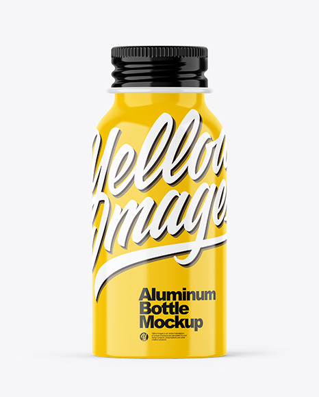 Glossy 50ml Aluminum Bottle w/ Screw Cap Mockup