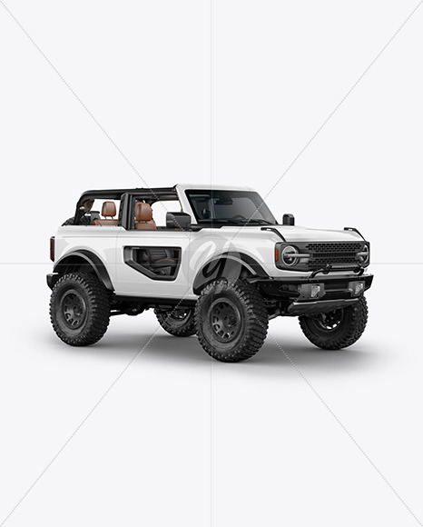 Off-Road SUV Open Roof Mockup - Half Side View