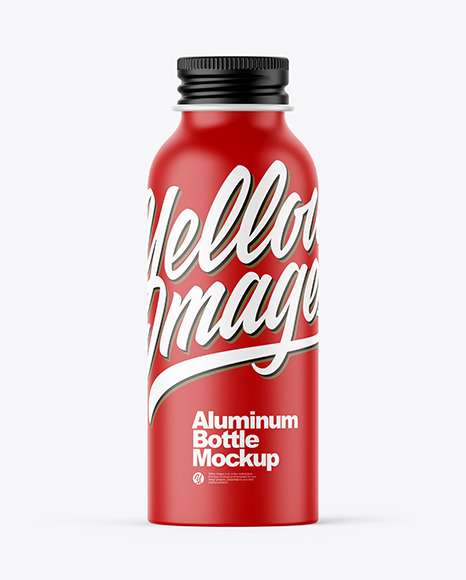 Matte 100ml Aluminum Bottle w/ Screw Cap Mockup