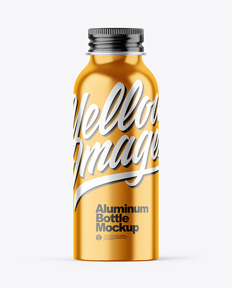 Metallic 100ml Aluminum Bottle w/ Screw Cap Mockup