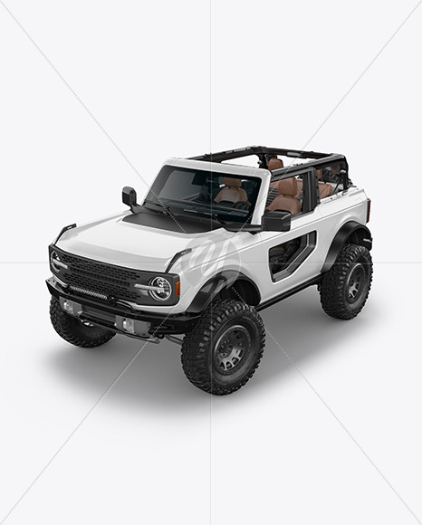 Off-Road SUV Open Roof Mockup - Half Side View (High-Angle Shot)