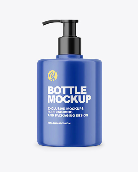 Matte Liquid Soap Bottle with Pump Mockup