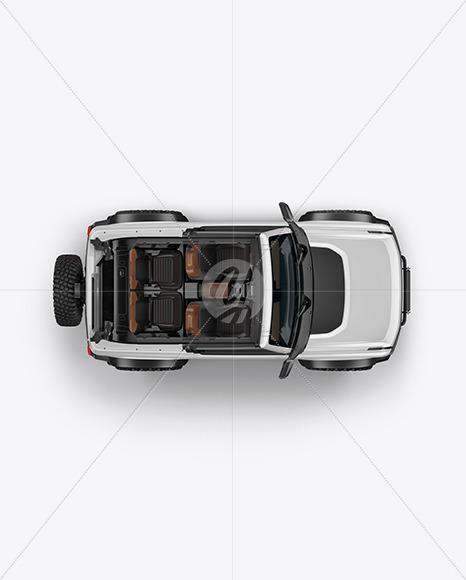 Off-Road SUV Open Roof Mockup - Top View