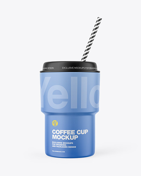 Coffee Cup w/ Straw Mockup