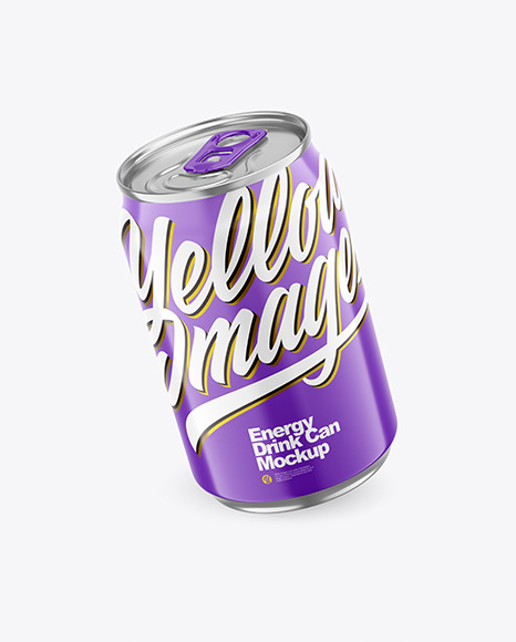 250ml Metallic Drink Can With Glossy Finish Mockup