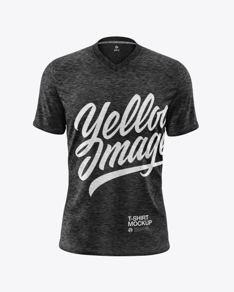 Melange Men’s V-Neck T-Shirt Mockup