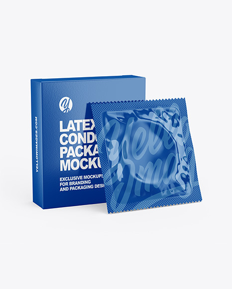 Glossy Condom Packaging Mockup