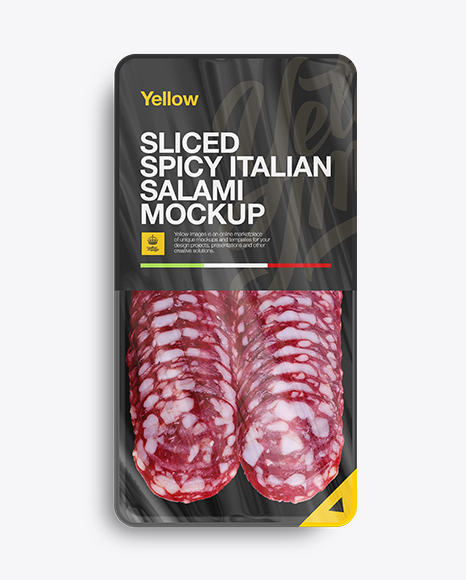 Plastic Vacuum Tray W/ Spicy Italian Salami Mockup