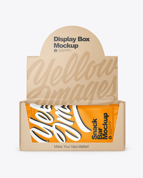 Kraft Display Box & Snack Bars Mockup