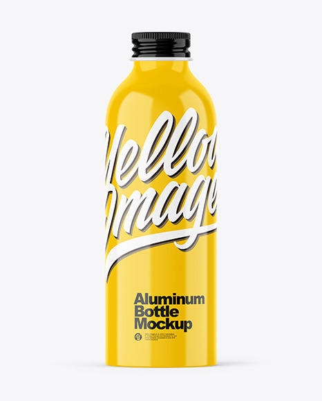 Glossy 200ml Aluminum Bottle w/ Screw Cap Mockup