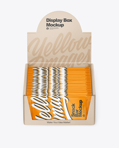 Kraft Display Box & Snack Bars Mockup