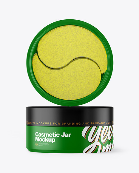 Matte Cosmetic Jar with Patches Mockup