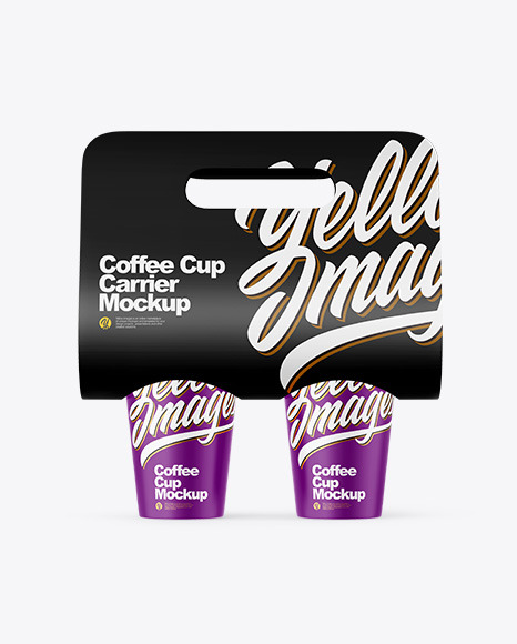 Matte Coffee Cup Carrier Mockup