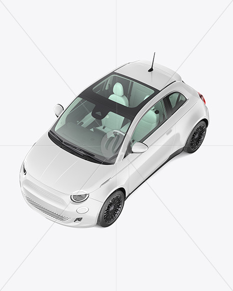 EV Compact Car Mockup - High Angle View