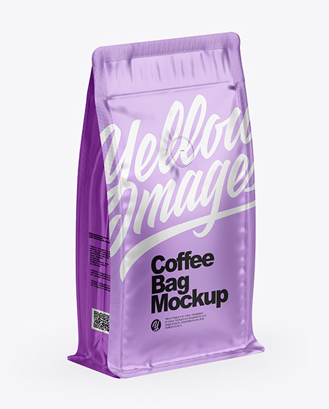 Matte Metallic Coffee Bag With Valve - Half Side View