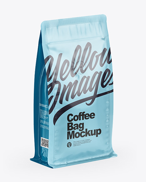 Glossy Coffee Bag With Valve - Half Side View