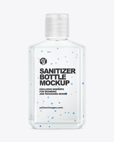 Glossy Hand Sanitizer Bottle Mockup with Glitter - Back View