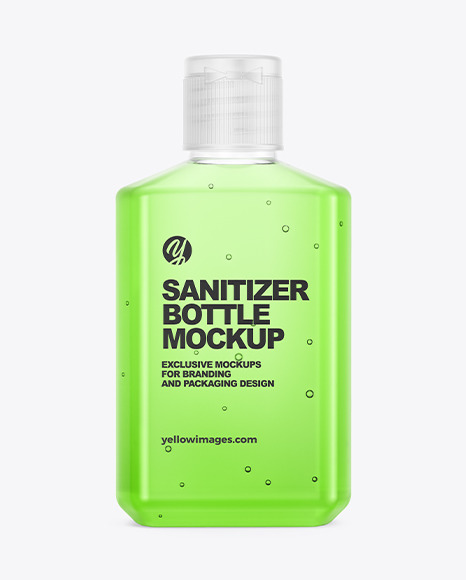 Glossy Hand Sanitizer Bottle Mockup - Back View