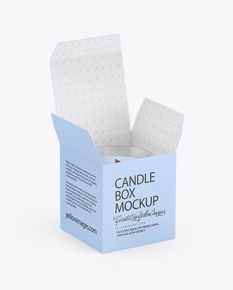 Paper Box W/ Candle Mockup