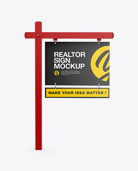 Matte Realtor Sign Mockup - Front View