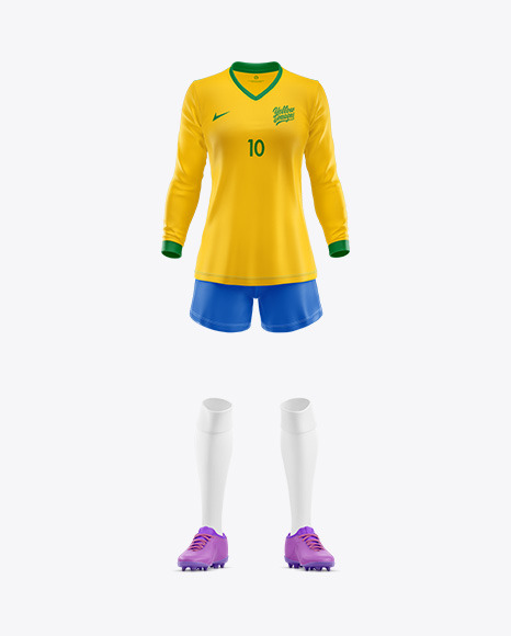 Women’s Football kit Long Sleeve  Mockup - Front View