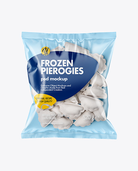 Plastic Bag With Frozen Pierogies Mockup