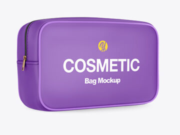 Cosmetic Bag Mockup - Half Side View