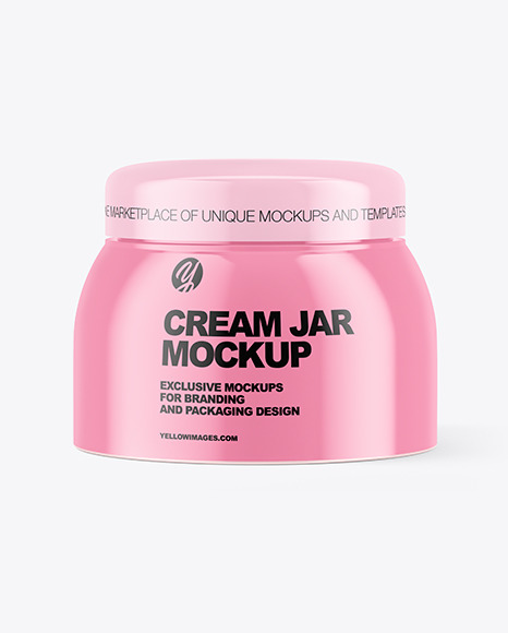 Glossy Cream Jar Mockup