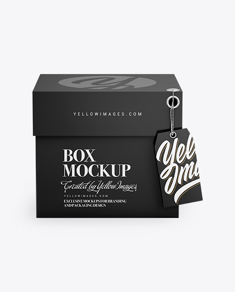 Paper Box with Label Mockup