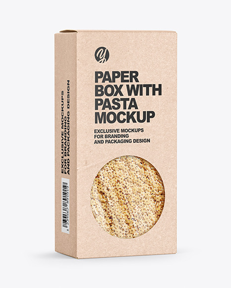 Kraft Paper Box with Stelline Pasta Mockup