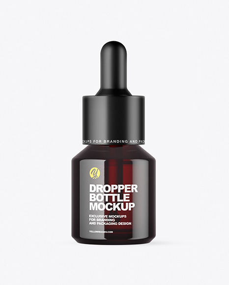 Dark Amber Dropper Bottle Mockup
