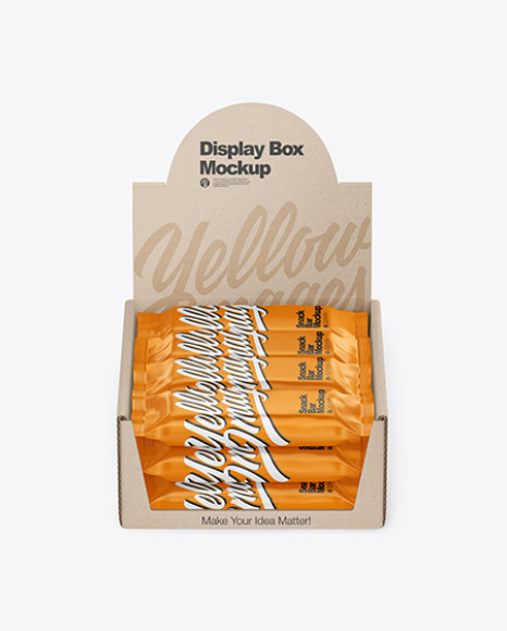 Kraft Display Box with Snack Bars Mockup