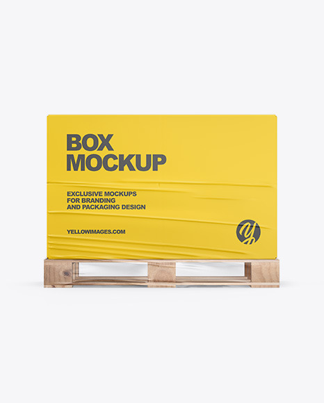 Pallet W/ Paper Box Mockup