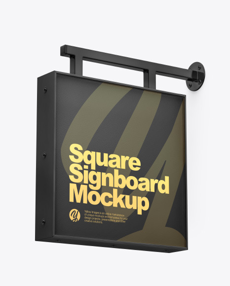 Plastic Square Signboard Mockup
