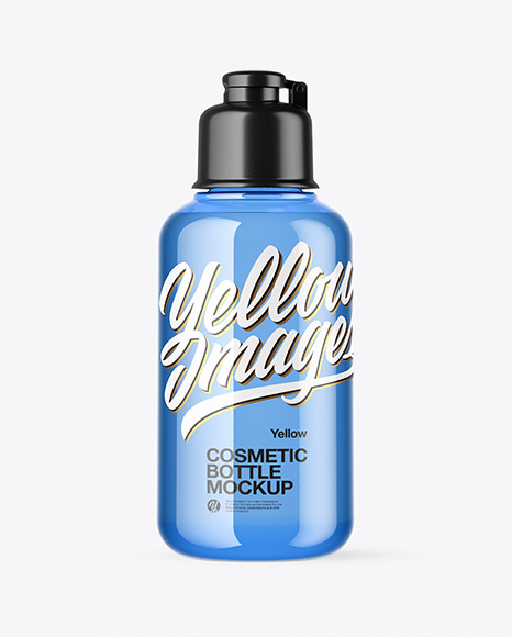 Blue Cosmetic Bottle Mockup