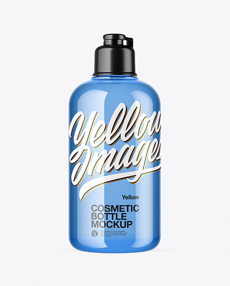 300ml Blue Cosmetic Bottle Mockup