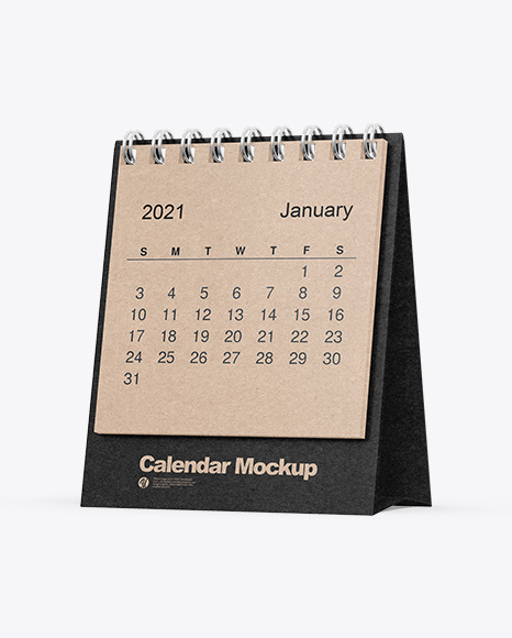 Kraft Desk Calendar Mockup