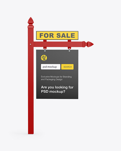 Real Estate Sign Mockup - Front View