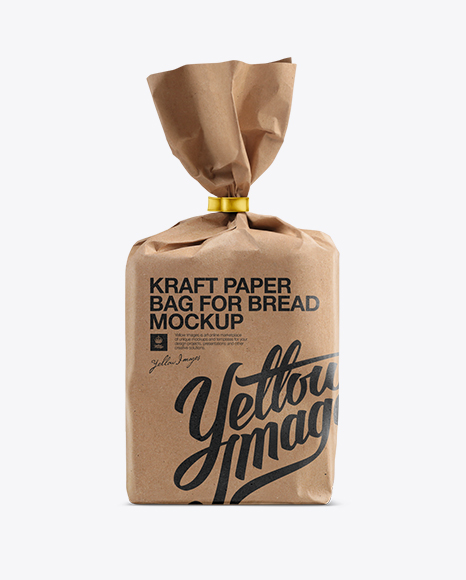 Small Kraft Paper Bag For Bread Mockup