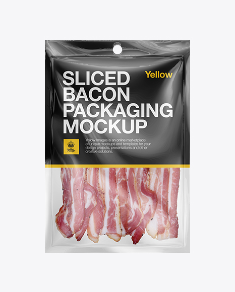 Plastic Vacuum Bag W/ Bacon Mockup