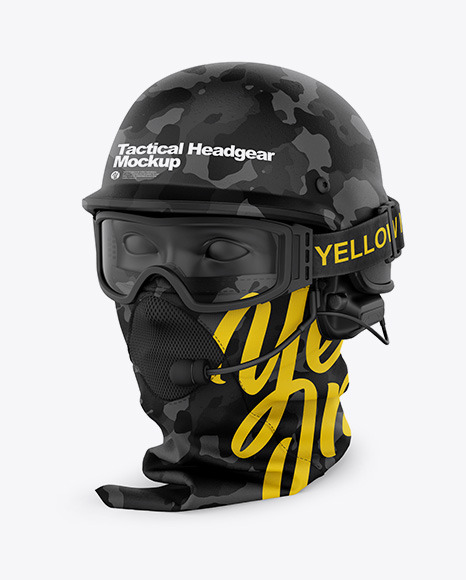 Tactical Headgear Mockup - Half Side View