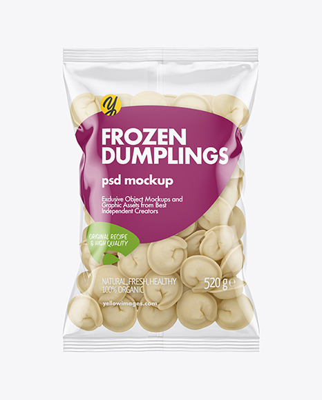 Plastic Bag With Dumplings Mockup