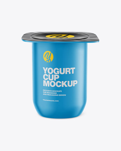 Yogurt Cup Mockup - Front view (High-Angle)