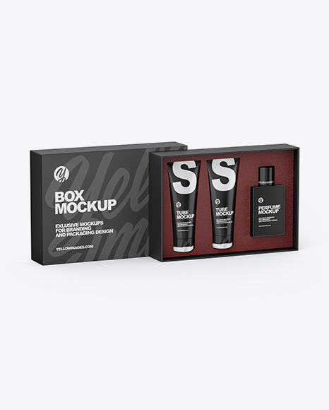 Box W/ Tubes & Bottle Mockup
